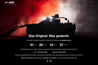 Aebi CC Countdown auf der Landingpage