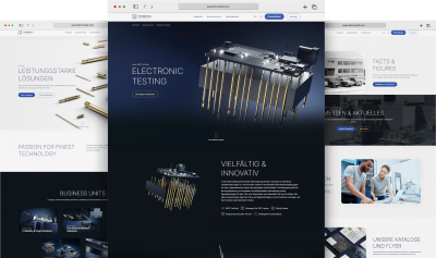 FEINMETALL Website Mockup Übersicht