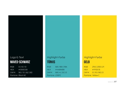 Corporate Design Referenz: MAVEO – Farben